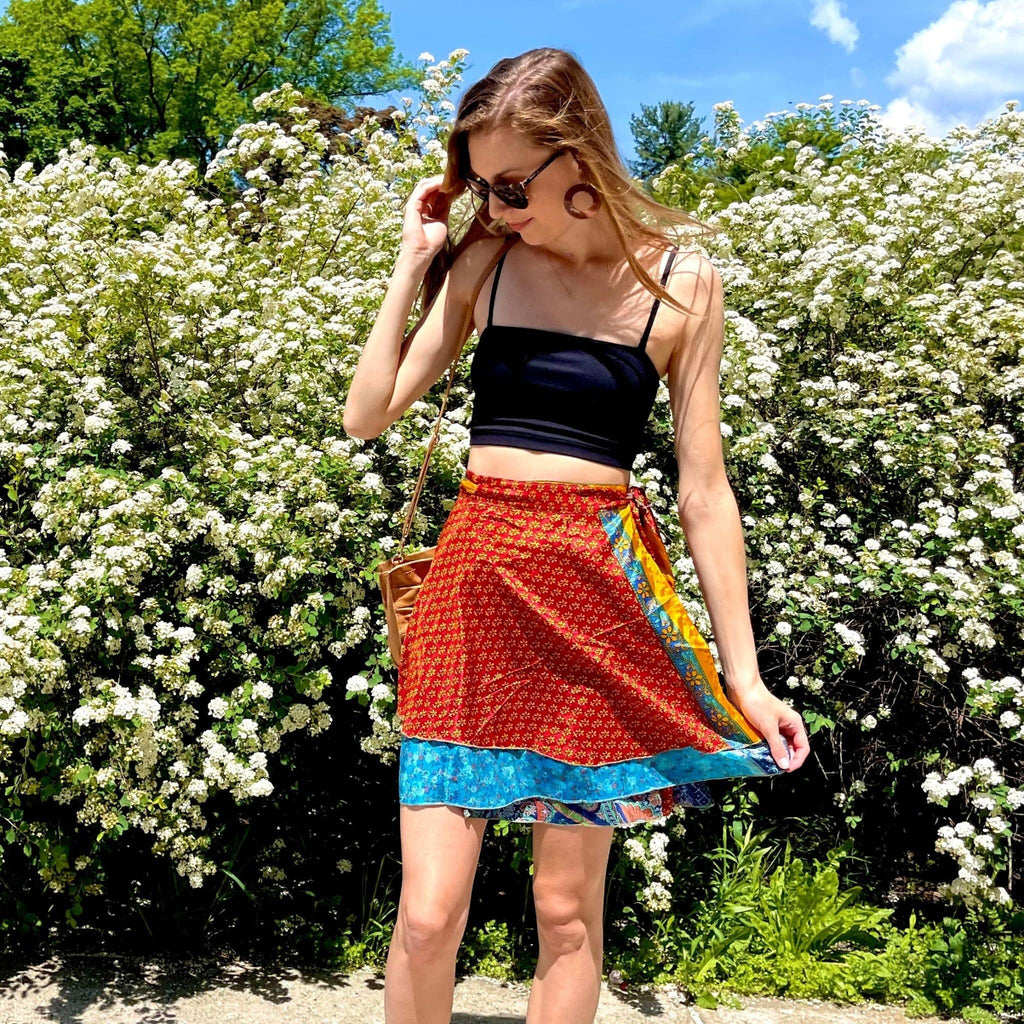 Knee-Length: "Mini" Sari Wrap Skirts