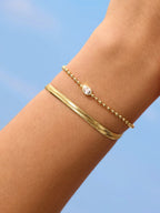 Gold Filled Diamond Oval Stone Bracelet