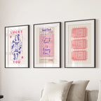 Guest Check, Playing Card Art. Retro Dopamine Set of 3 Prints
