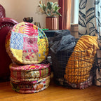 Hand Embroidered Floor Pouf