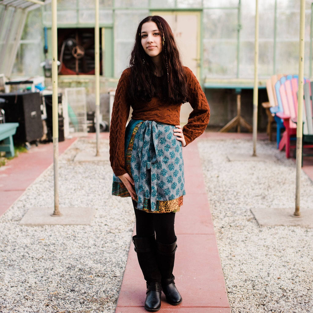 Knee-Length: "Mini" Sari Wrap Skirts