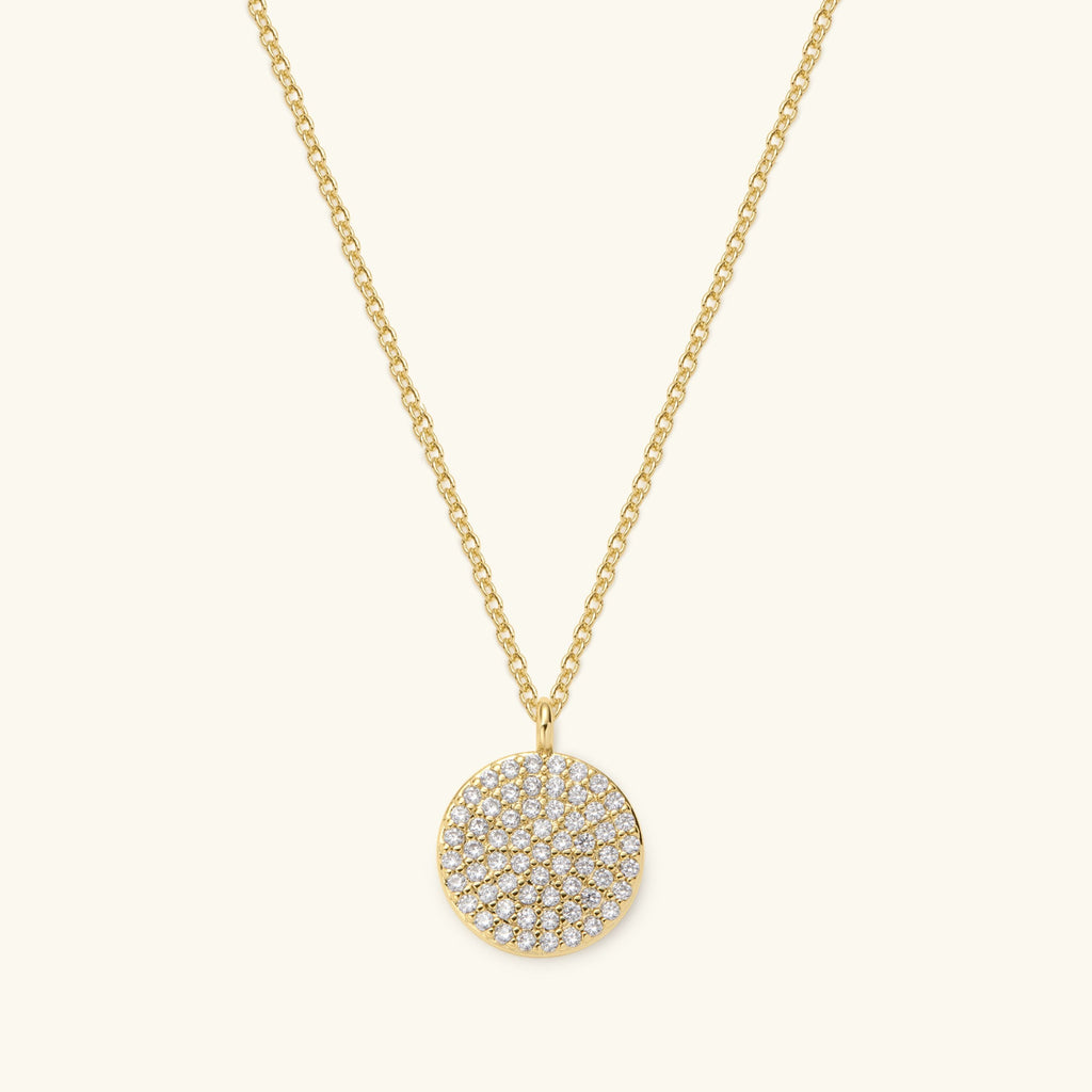 Pave Disc Necklace