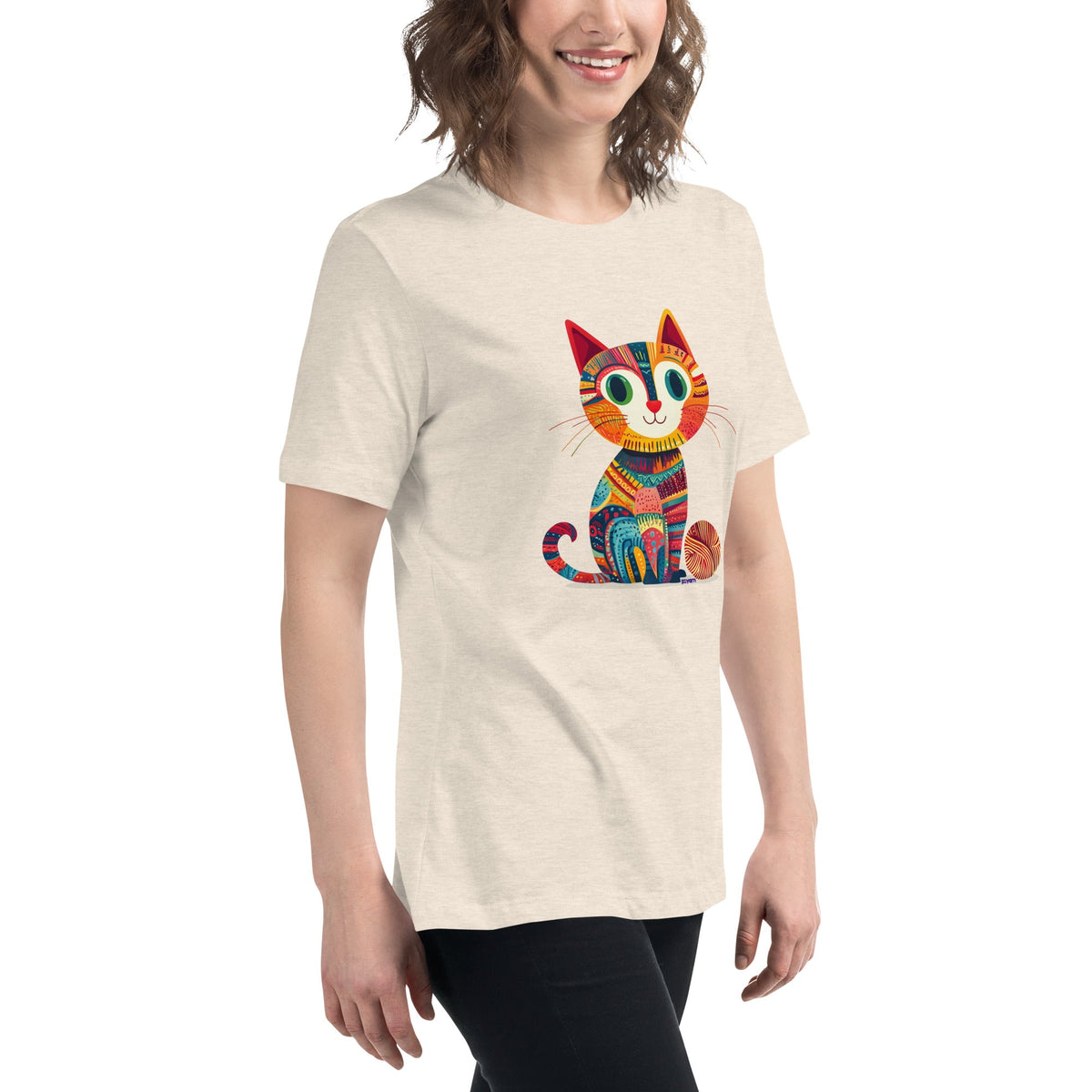 “Yarn Whiskers” Women’s Relaxed Fit T-Shirt – Designed by Nicole Snow